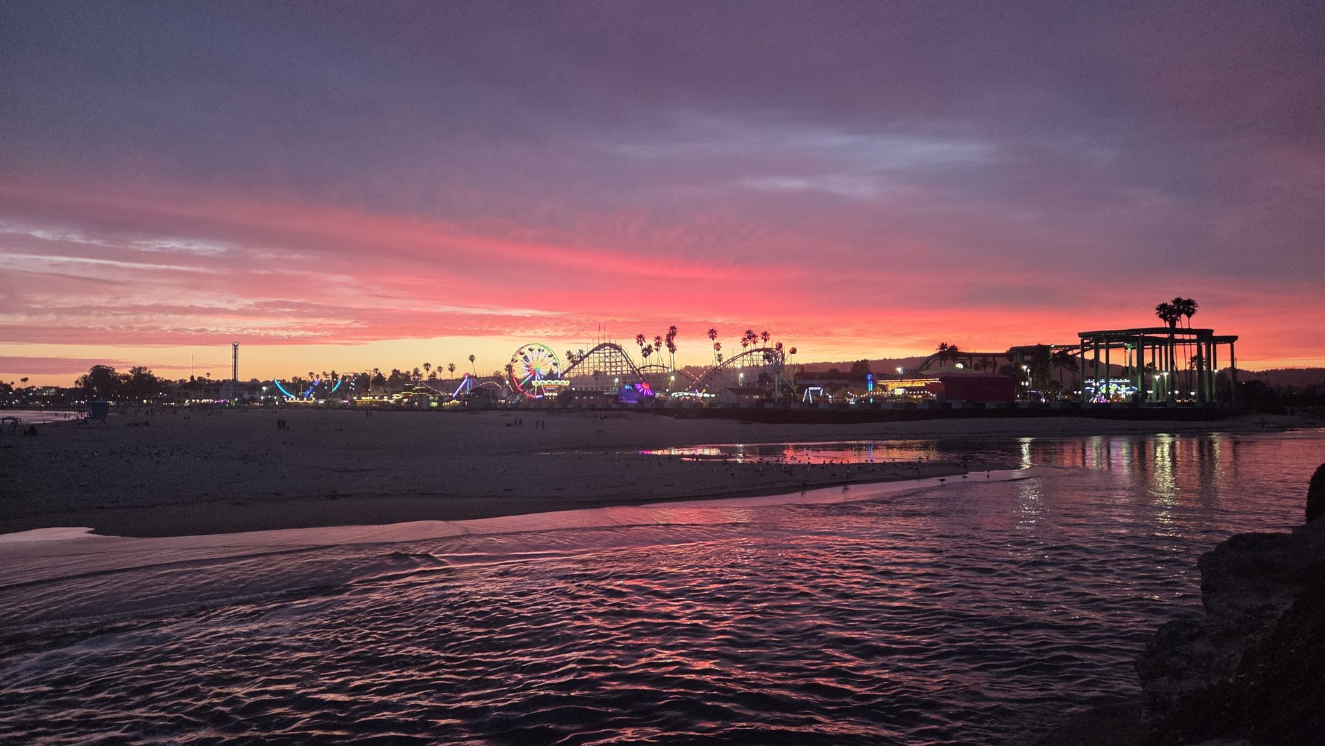 Magenta over the coaster