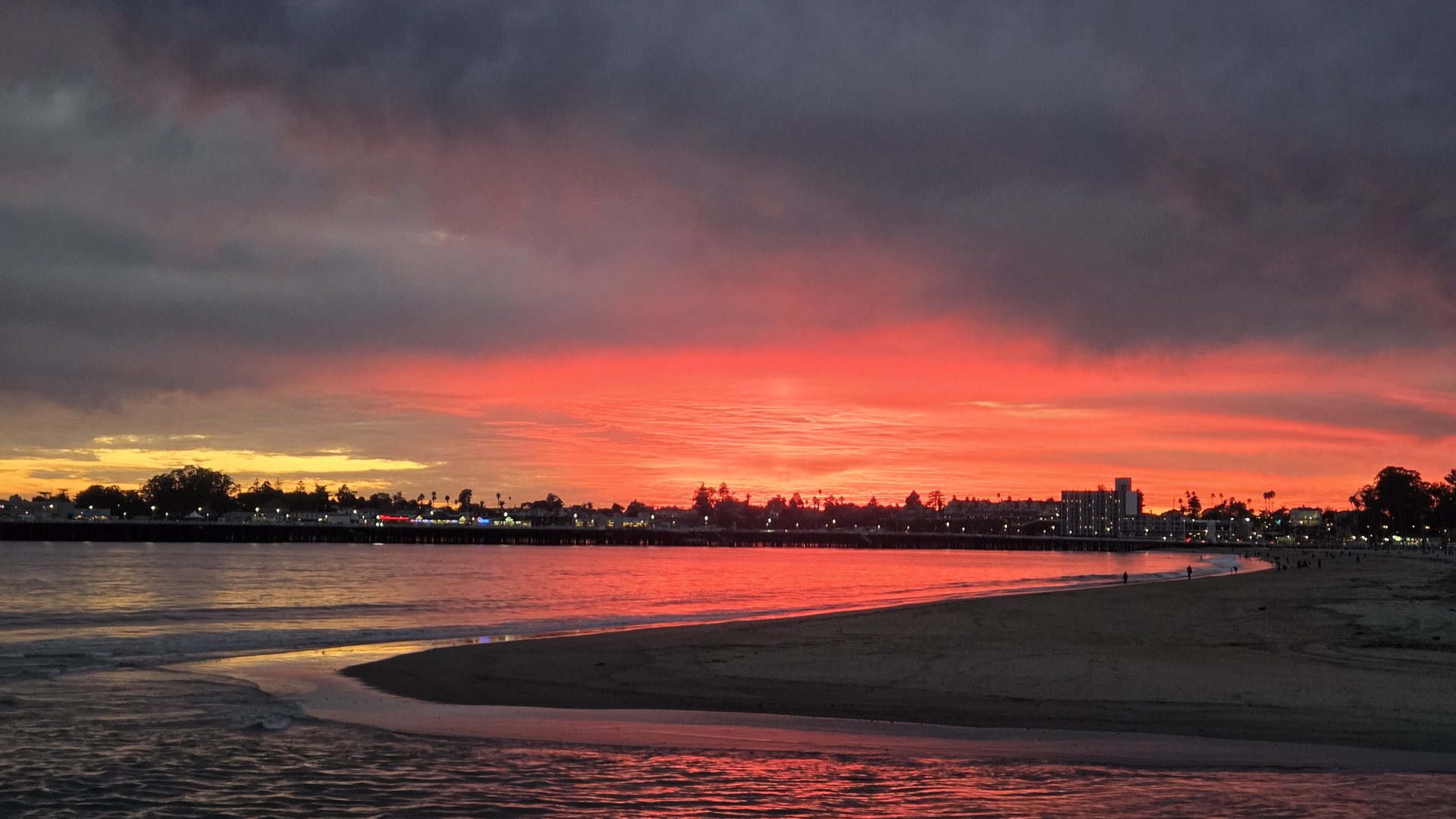 Crimson over the bay