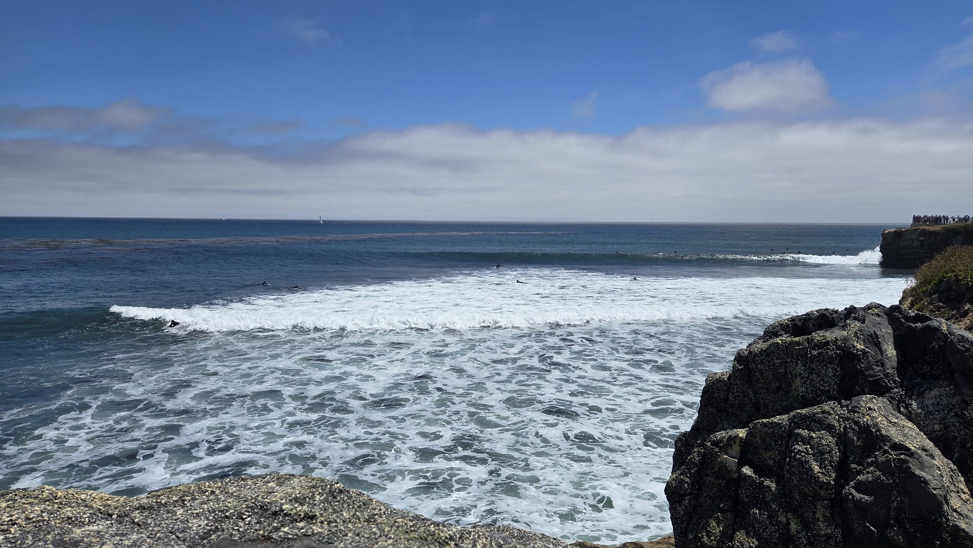 Blue water on the rocks