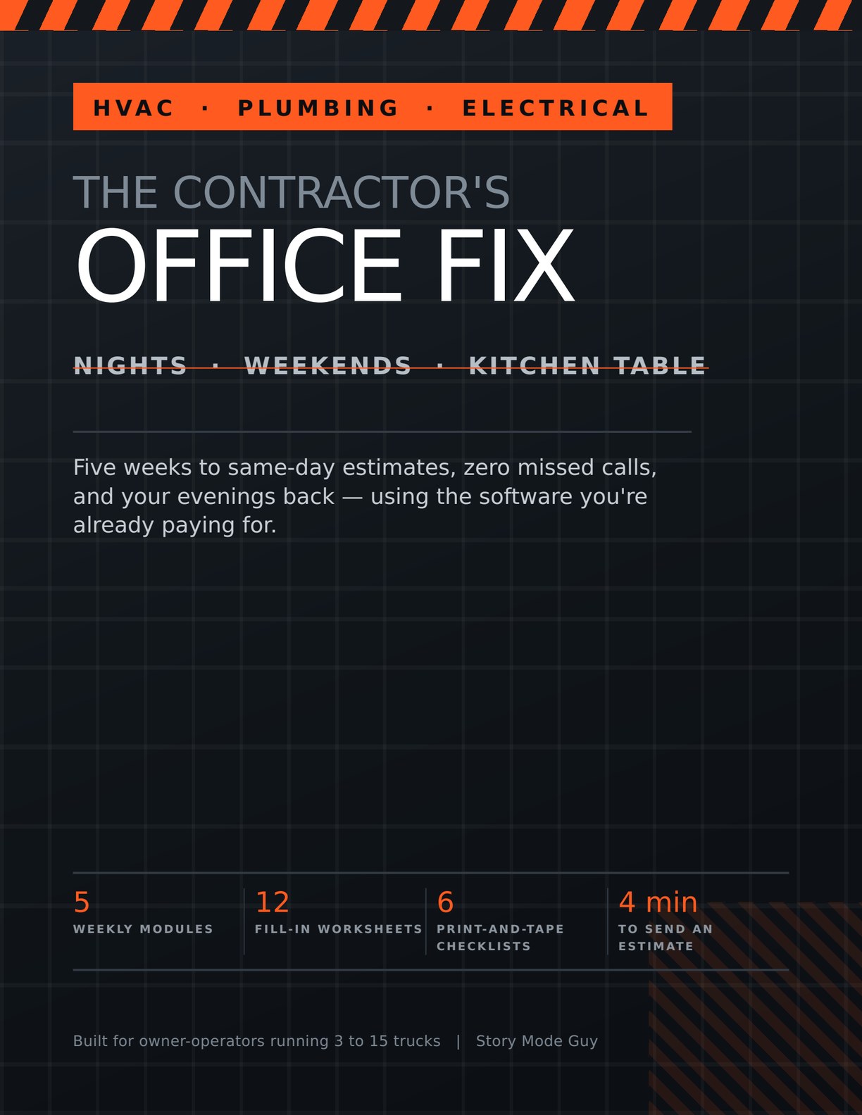 The Contractor's Office Fix — five-week office systems workbook cover