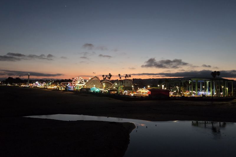 Dusk on the wet sand