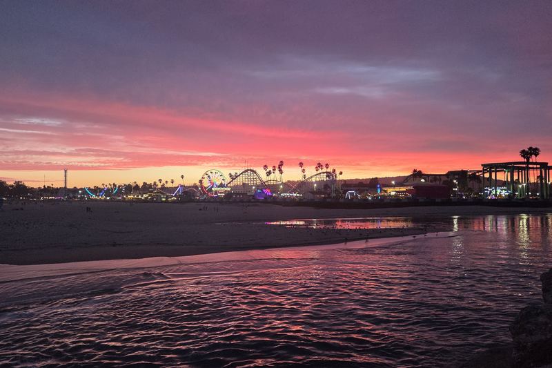 Magenta over the coaster