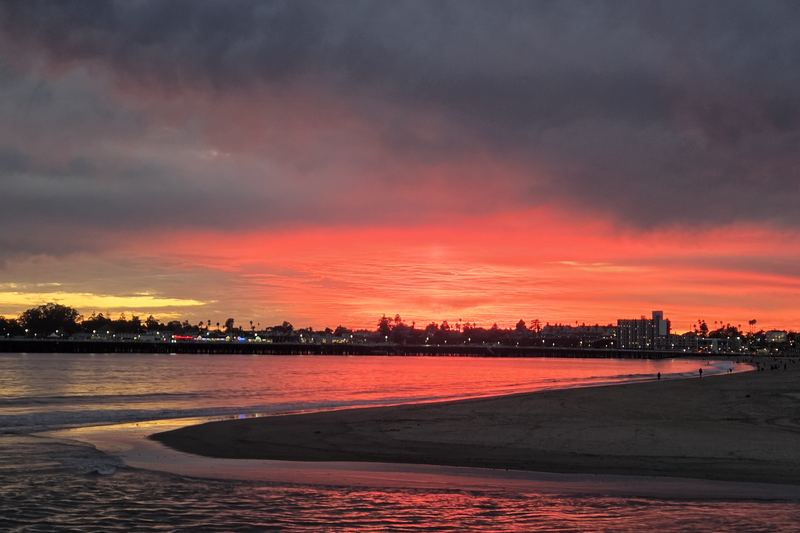 Crimson over the bay