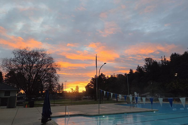 Sunrise over the pool