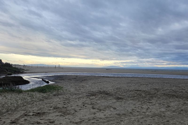 Winter afternoon, wide beach